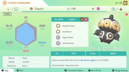 Pokemon HOME 6IV Shiny CLAYDOL | Pokémon Home Trade | Scarlet Violet, Sword Shield, BdSp, Legends Arceus, Lets Go | Bonus Shiny Gift