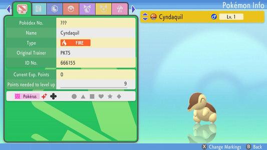 SHINY 6IV CYNDAQUIL / Pokémon Brilliant Diamond and Shining Pearl / 6IV Pokemon / Shiny Pokemon / Competitive Battle Ready EVs / Free Shiny