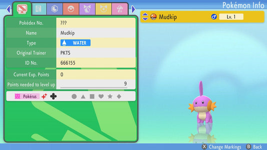 SHINY 6IV MUDKIP / Pokémon Brilliant Diamond and Shining Pearl / 6IV Pokemon / Shiny Pokemon / Competitive Battle Ready EVs / Free Shiny