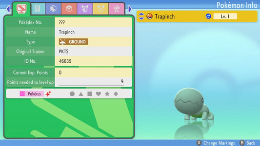 SHINY 6IV TRAPINCH / Pokémon Brilliant Diamond and Shining Pearl / 6IV Pokemon / Shiny Pokemon / Competitive Battle Ready EVs / Free Shiny