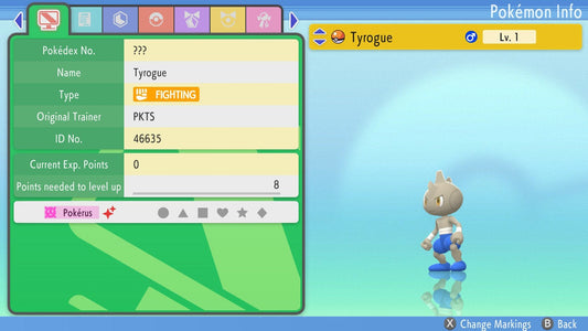 SHINY 6IV TYROGUE / Pokémon Brilliant Diamond and Shining Pearl / 6IV Pokemon / Shiny Pokemon / Competitive Battle Ready EVs / Free Shiny