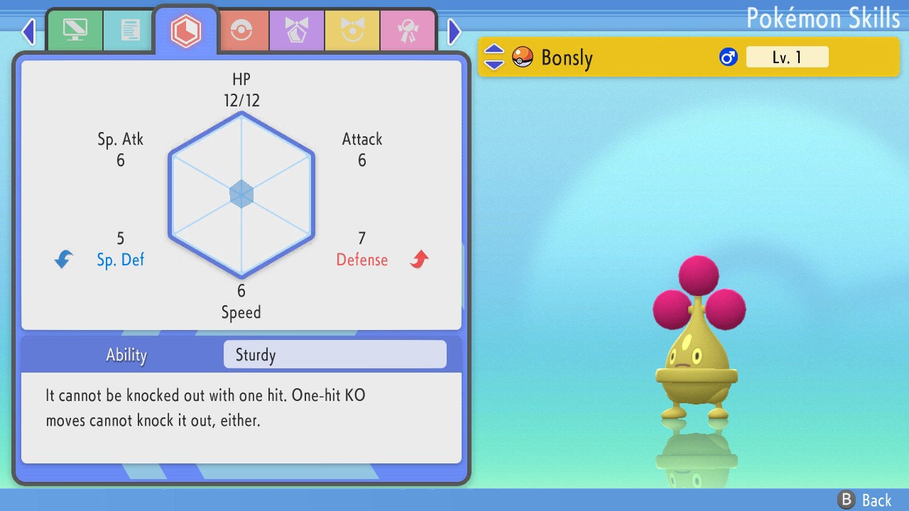 SHINY 6IV BONSLY / Pokémon Brilliant Diamond and Shining Pearl / 6IV Pokemon / Shiny Pokemon / Competitive Battle Ready EVs / Free Shiny