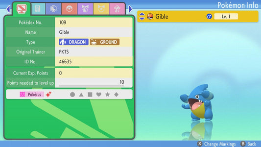 SHINY 6IV GIBLE / Pokémon Brilliant Diamond and Shining Pearl / 6IV Pokemon / Shiny Pokemon / Competitive Battle Ready EVs / Free Shiny