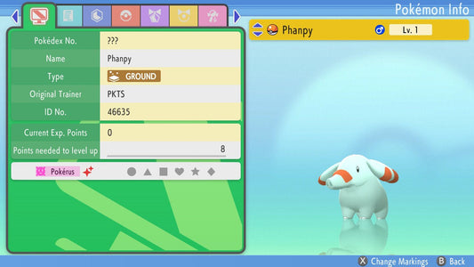SHINY 6IV PHANPY / Pokémon Brilliant Diamond and Shining Pearl / 6IV Pokemon / Shiny Pokemon / Competitive Battle Ready EVs / Free Shiny