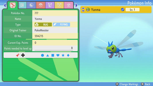 SHINY 6IV YANMA / Pokémon Brilliant Diamond and Shining Pearl / 6IV Pokemon / Shiny Pokemon / Competitive Battle Ready EVs / Free Shiny