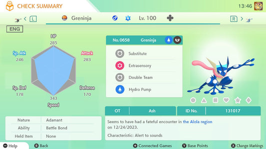 Pokemon HOME Ash GRENINJA Battle Bond EVENT 6IV / Pokemon Scarlet Violet / Pokemon Sword Shield, Pokemon Lets Go, Pokemon Legends Arceus