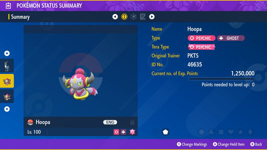 Non-Shiny 6IV HOOPA / Pokémon Scarlet and Violet / 6IV Pokemon / Non-Shiny Pokemon / Competitive Battle Ready EVs / Free Shiny / EV Trained