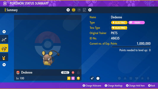 SHINY 6IV DEDENNE / Pokémon Scarlet and Violet / 6IV Pokemon / Shiny Pokemon / Competitive /  Fast Trade / Pokerus / Rare Pokemon
