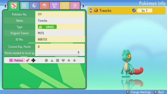 SHINY 6IV TREECKO / Pokémon Brilliant Diamond and Shining Pearl / 6IV Pokemon / Shiny Pokemon / Competitive Battle Ready EVs / Free Shiny