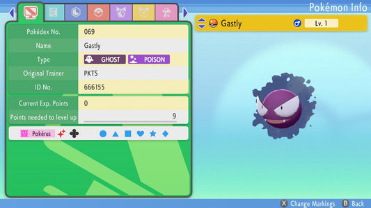 SHINY 6IV GASTLY / Pokémon Brilliant Diamond and Shining Pearl / 6IV Pokemon / Shiny Pokemon / Competitive Battle Ready EVs / Free Shiny