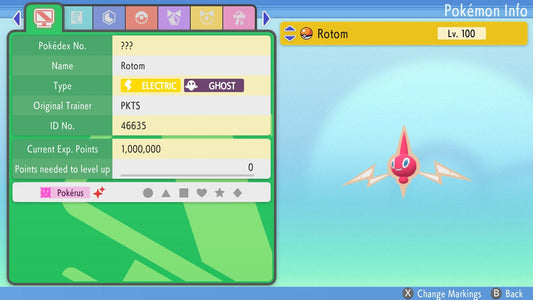SHINY 6IV ROTOM / Pokémon Brilliant Diamond and Shining Pearl / 6IV Pokemon / Shiny Pokemon / Competitive Battle Ready EVs / Free Shiny