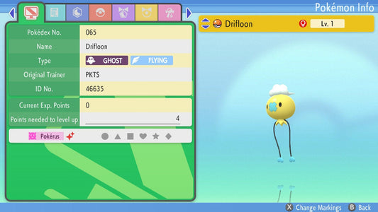 SHINY 6IV DRIFLOON / Pokémon Brilliant Diamond and Shining Pearl / 6IV Pokemon / Shiny Pokemon / Competitive Battle Ready EVs / Free Shiny