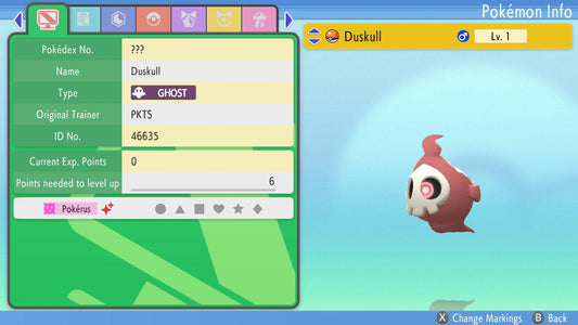 SHINY 6IV DUSKULL / Pokémon Brilliant Diamond and Shining Pearl / 6IV Pokemon / Shiny Pokemon / Competitive Battle Ready EVs / Free Shiny