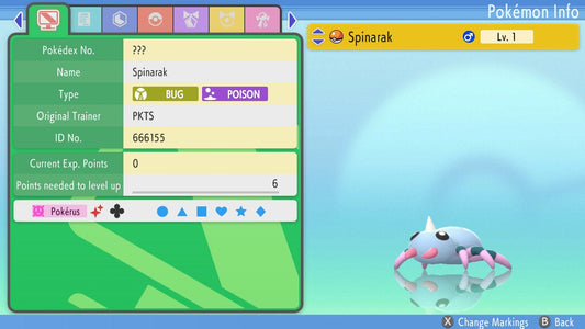 SHINY 6IV SPINARAK / Pokémon Brilliant Diamond and Shining Pearl / 6IV Pokemon / Shiny Pokemon / Competitive Battle Ready EVs / Free Shiny