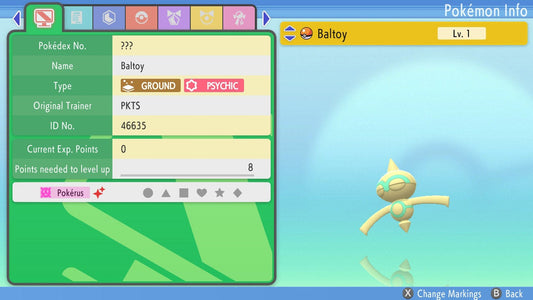 SHINY 6IV BALTOY / Pokémon Brilliant Diamond and Shining Pearl / 6IV Pokemon / Shiny Pokemon / Competitive Battle Ready EVs / Free Shiny