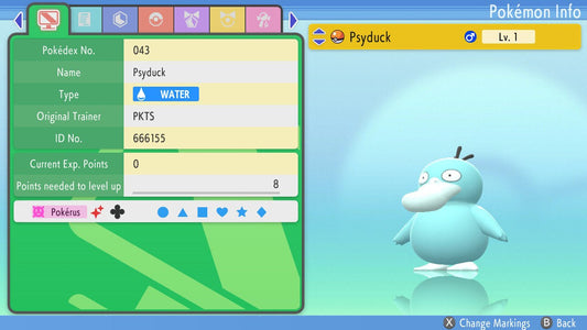 SHINY 6IV PSYDUCK / Pokémon Brilliant Diamond and Shining Pearl / 6IV Pokemon / Shiny Pokemon / Competitive Battle Ready EVs / Free Shiny