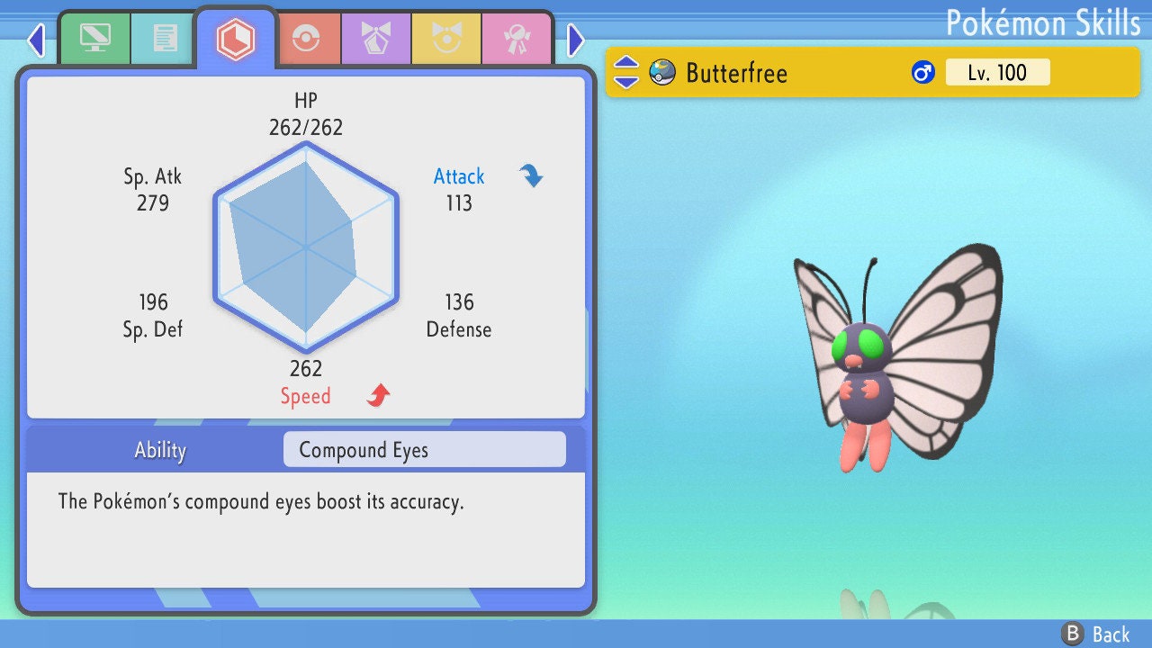 SHINY 6IV BUTTERFREE / Pokémon Brilliant Diamond and Shining Pearl / 6IV Pokemon / Shiny Pokemon / Competitive Battle Ready EVs / Free Shiny