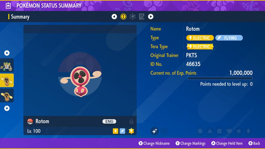 SHINY 6IV Fan ROTOM EV Trained | Scarlet & Violet Pokémon | Battle Ready Competitive | Free Bonus Shiny |