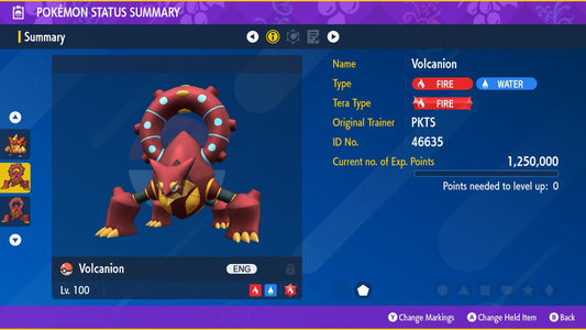 Non-SHINY 6IV VOLCANION / Pokémon Scarlet and Violet / 6IV Pokemon / Non-Shiny Pokemon / Competitive Battle Ready / Free Shiny / EV Trained