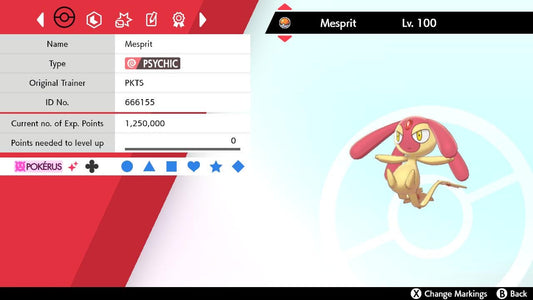 SHINY 6IV MESPRIT EV Trained | Sword & Shield Pokémon | Battle Ready Competitive | Free Bonus Shiny |
