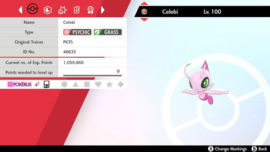 SHINY 6IV CELEBI EV Trained | Sword & Shield Pokémon | Battle Ready Competitive | Free Bonus Shiny |