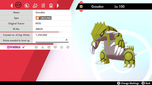 SHINY 6IV GROUDON EV Trained | Sword & Shield Pokémon | Battle Ready Competitive | Free Bonus Shiny |