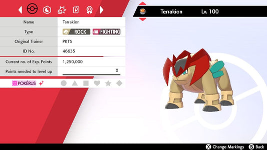 SHINY 6IV TERRAKION EV Trained | Sword & Shield Pokémon | Battle Ready Competitive | Free Bonus Shiny |