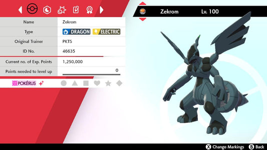 SHINY 6IV ZEKROM EV Trained | Sword & Shield Pokémon | Battle Ready Competitive | Free Bonus Shiny |
