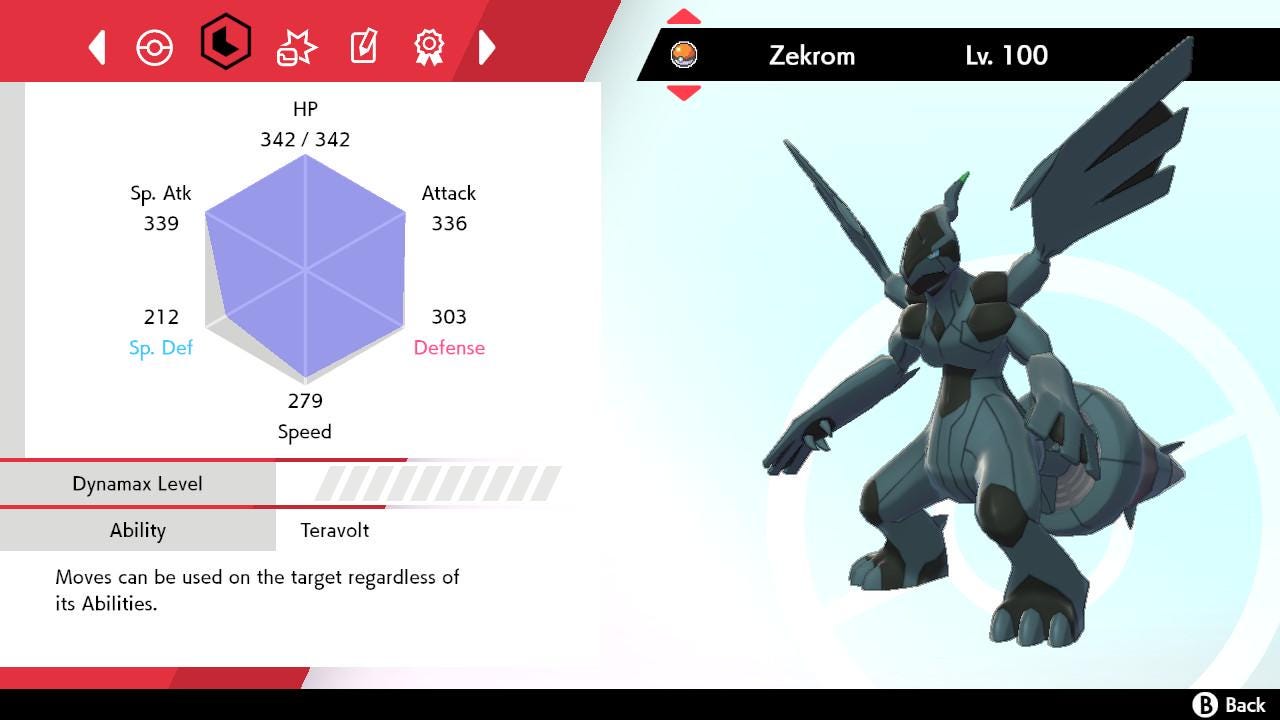 SHINY 6IV ZEKROM EV Trained | Sword & Shield Pokémon | Battle Ready Competitive | Free Bonus Shiny |