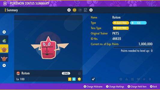SHINY 6IV Frost ROTOM EV Trained | Scarlet & Violet Pokémon | Battle Ready Competitive | Free Bonus Shiny |