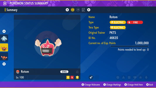 SHINY 6IV Heat ROTOM EV Trained | Scarlet & Violet Pokémon | Battle Ready Competitive | Free Bonus Shiny |