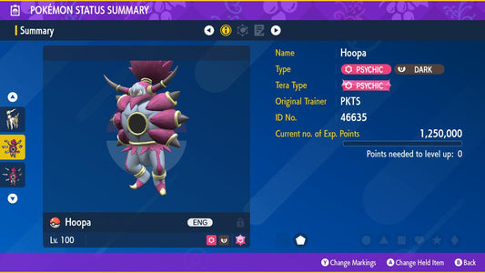Non-Shiny 6IV Unbound HOOPA / Pokémon Scarlet and Violet / 6IV Pokemon / Non-Shiny Pokemon / Competitive Battle Ready EVs / Free Shiny /