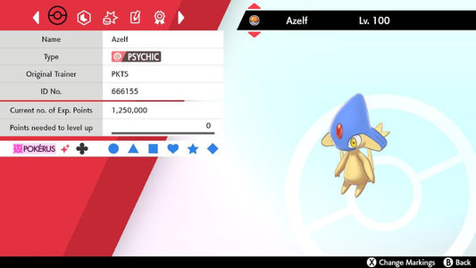 SHINY 6IV AZELF EV Trained | Sword & Shield Pokémon | Battle Ready Competitive | Free Bonus Shiny |