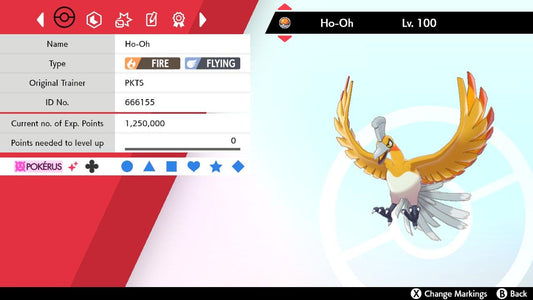 Shiny 6IV HO-OH EV Trained | Sword & Shield Pokémon | Battle Ready Competitive | Free Bonus Shiny |