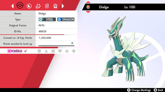 SHINY 6IV DIALGA EV Trained | Sword & Shield Pokémon | Battle Ready Competitive | Free Bonus Shiny |