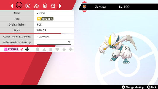 SHINY 6IV ZERAORA EV Trained | Sword & Shield Pokémon | Battle Ready Competitive | Free Bonus Shiny |