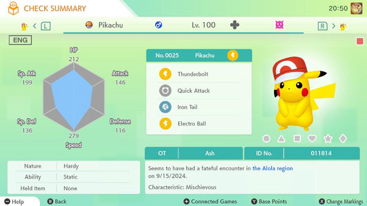 Pokemon Home ASH PIKACHU EVENT Kalos Cap 6IV / Pokemon Scarlet Violet / Pokemon Sword Shield, Pokemon Lets Go, Pokemon Legends Arceus