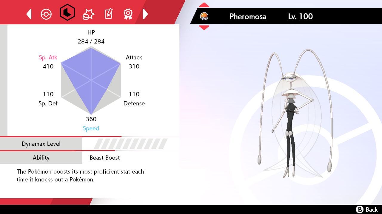 SHINY 6IV PHEROMOSA EV Trained | Sword & Shield Pokémon | Battle Ready Competitive | Free Bonus Shiny |