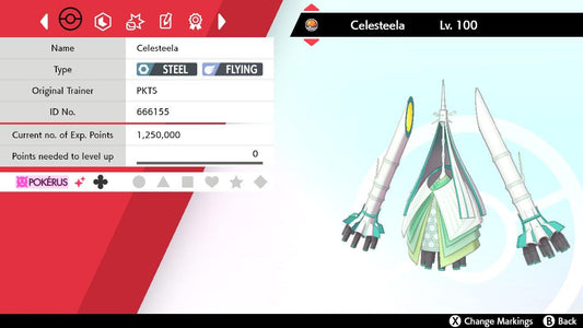 SHINY 6IV CELESTEELA EV Trained | Sword & Shield Pokémon | Battle Ready Competitive | Free Bonus Shiny |