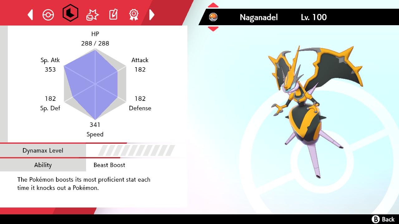 SHINY 6IV NAGANADEL EV Trained | Sword & Shield Pokémon | Battle Ready Competitive | Free Bonus Shiny |