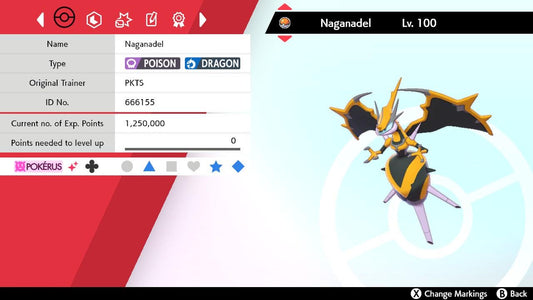 SHINY 6IV NAGANADEL EV Trained | Sword & Shield Pokémon | Battle Ready Competitive | Free Bonus Shiny |