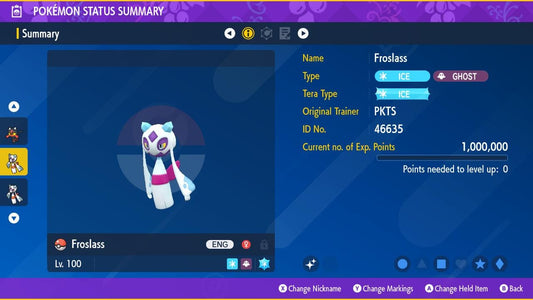 SHINY 6IV FROSLASS EV Trained | Scarlet & Violet Pokémon | Battle Ready Competitive | Free Bonus Shiny |