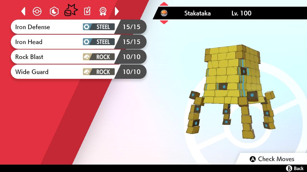 SHINY 6IV STAKATAKA EV Trained | Sword & Shield Pokémon | Battle Ready Competitive | Free Bonus Shiny |