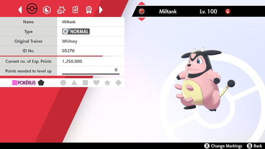 WHITNEY’S MILTANK Event 6IV / Pokémon Sword and Shield / 6IV Pokemon / Event Pokemon / Competitive Battle Ready + EVs / Free Shiny /