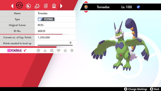 SHINY 6IV Therian Forme TORNADUS / Pokémon Sword and Shield / 6IV Pokemon / Shiny Pokemon / Competitive Battle Ready + EVs / Free Shiny /