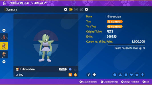 SHINY 6IV HITMONCHAN EV Trained | Scarlet & Violet Pokémon | Battle Ready Competitive | Free Bonus Shiny |