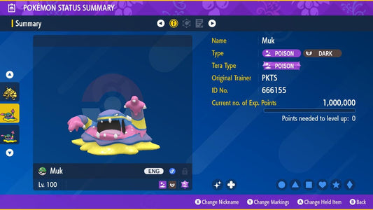 SHINY 6IV Alolan Muk / Pokémon Scarlet and Violet / 6IV Pokemon / Shiny Pokemon / Competitive Battle Ready + EVs / EV Trained