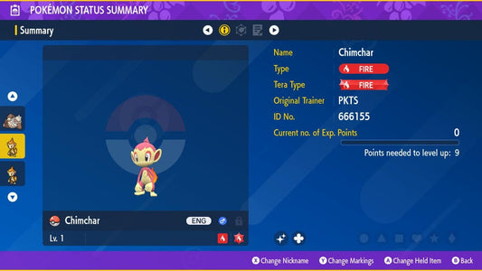 SHINY 6IV CHIMCHAR / Pokémon Scarlet and Violet / 6IV Pokemon / Shiny Pokemon / Competitive /  Fast Trade / Pokerus / Rare Pokemon