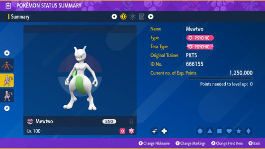 SHINY 6IV MEWTWO EV Trained | Scarlet & Violet Pokémon | Battle Ready Competitive | Free Bonus Shiny |