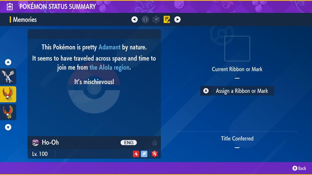 SHINY 6IV HO-OH / Pokémon Scarlet and Violet / 6IV Pokemon / Shiny Pokemon / Competitive  / Free Shiny / Fast Trade / Pokerus / Rare Pokemon